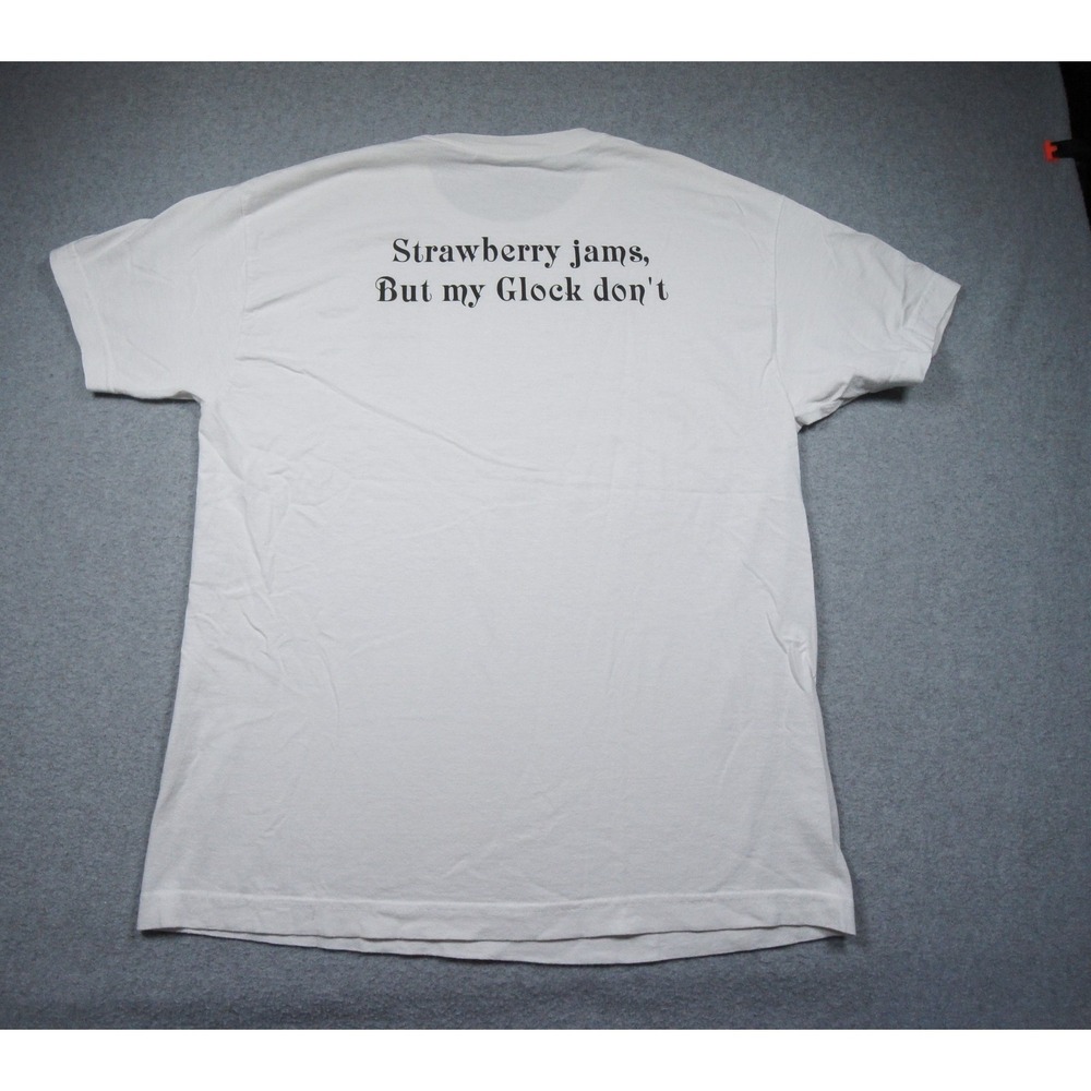 Strawberry Shirt Mens Large White Ben Baller Strawberry Jams But My Glock Dont